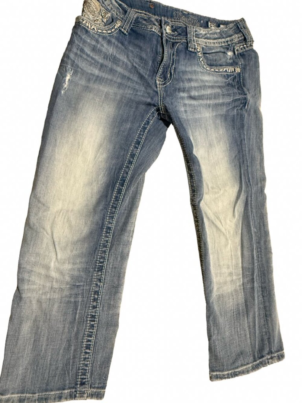 Miss Me Paisley Embroidered Flap Pocket Capri Crop Jeans Size 29 JW5824P